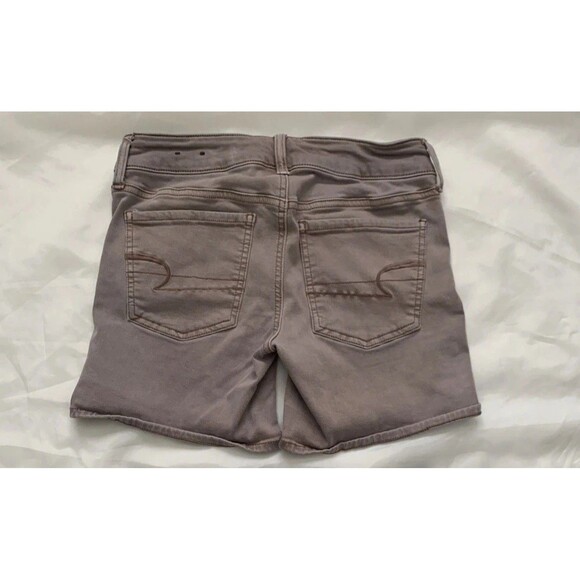 American Eagle Outfitters Super Stretch MIDI Shorts Light Brown Womens Size 4 - Picture 2 of 8